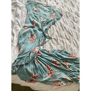 Blue Maxi Floral Dress Small